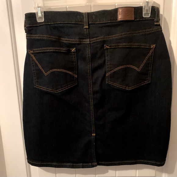 Dickies Straight 5 Pocket Rinsed Indigo Blue Denim Mini Skirt Size 12 - Picture 2 of 4
